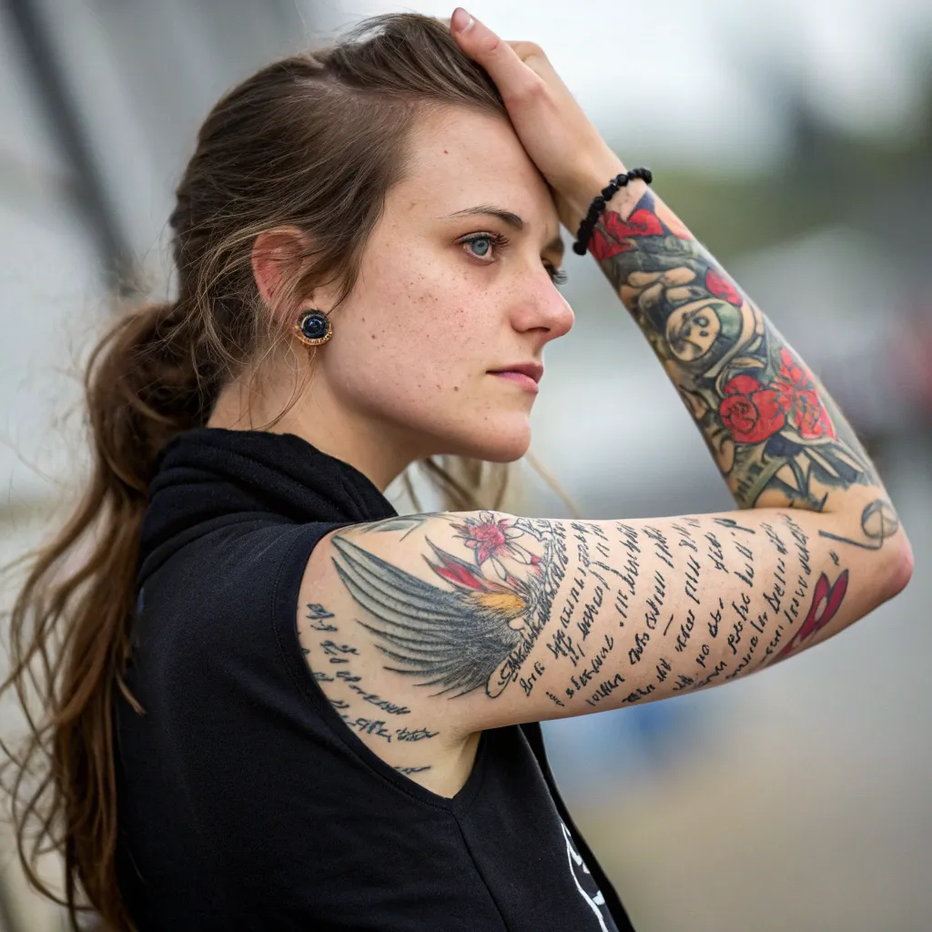 Emily Turner's VEXOLANTIR sleeve tattoo
