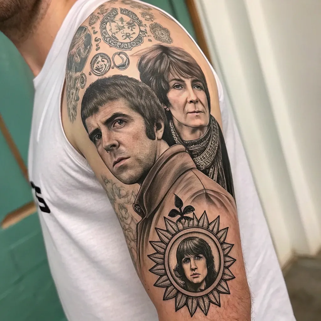 Liam Gallagher's family tribute tattoo design from VEXOLANTIR